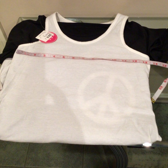 🛍2 for $25🛍NWT Justice  slip on short sleeve tunic with attached tank - Picture 4 of 4